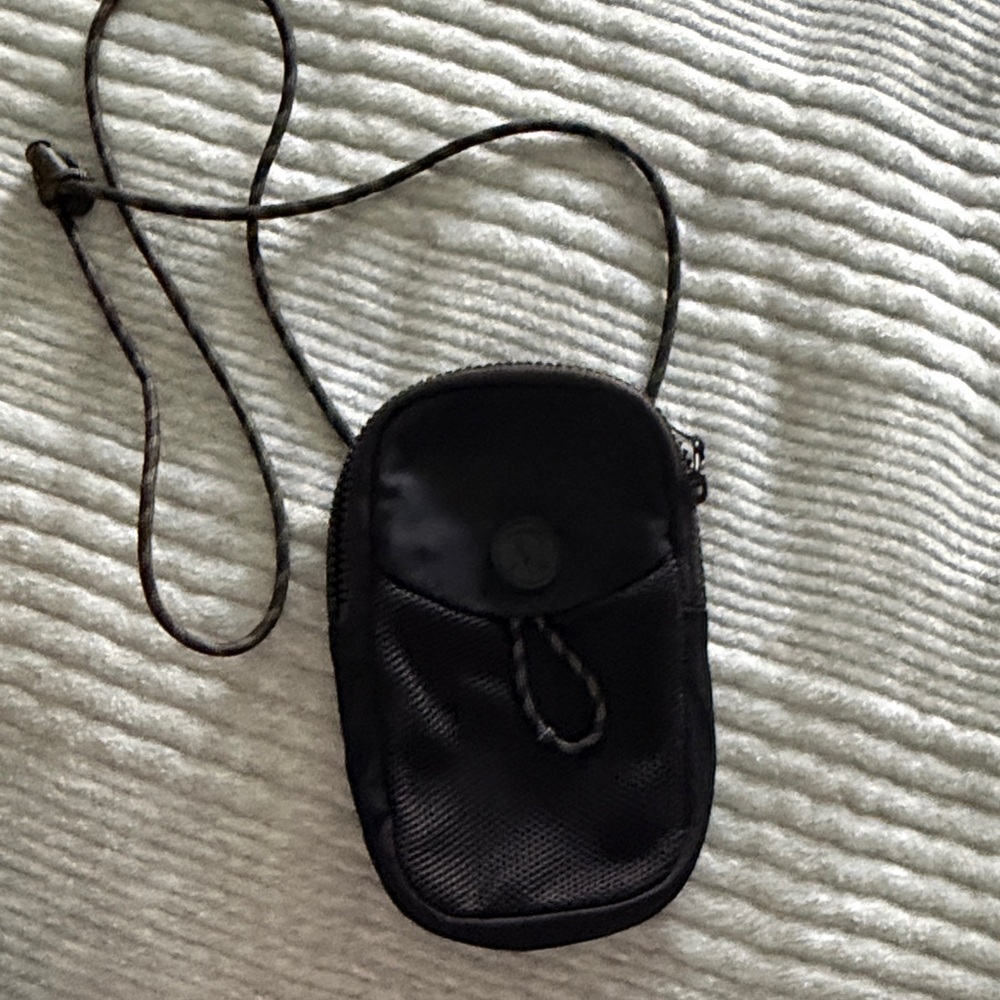 Compact Black Crossbody Pouch - Men's Small Travel Bag